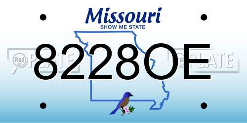8228OE Missouri License Plate