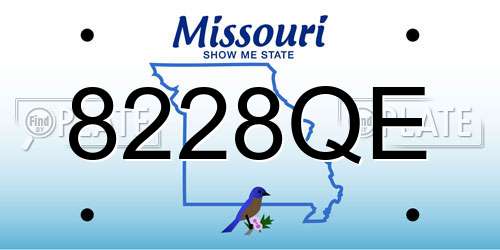8228QE Missouri License Plate