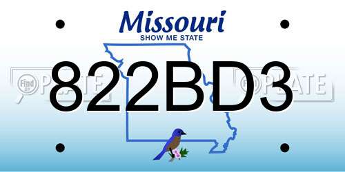 822BD3 Missouri License Plate