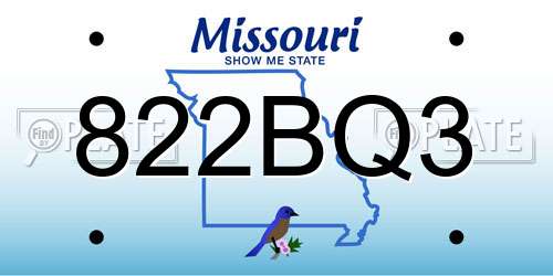 822BQ3 Missouri License Plate
