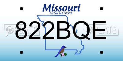 822BQE Missouri License Plate