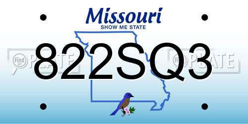 822SQ3 Missouri License Plate