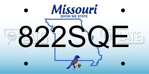 822SQE Missouri License Plate