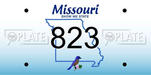 823 Missouri License Plate