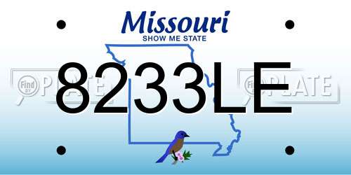 8233LE Missouri License Plate