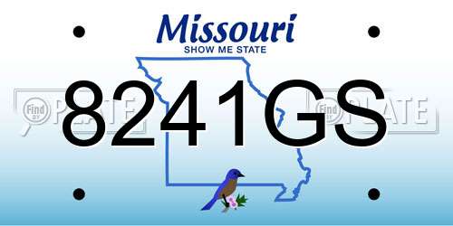 8241GS Missouri License Plate