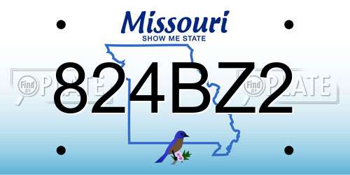 824BZ2 Missouri License Plate