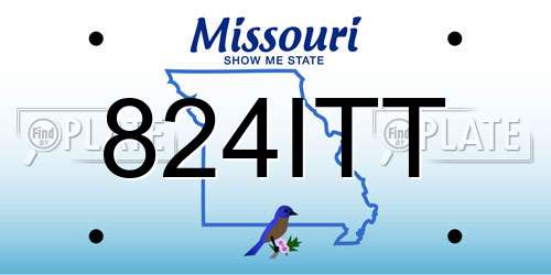 824ITT Missouri License Plate