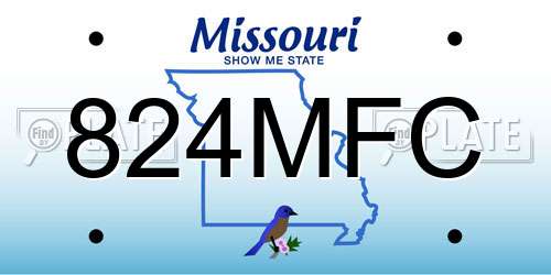 824MFC Missouri License Plate