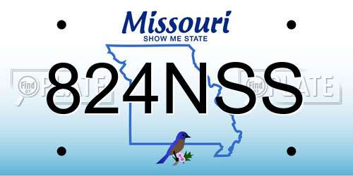 824NSS Missouri License Plate