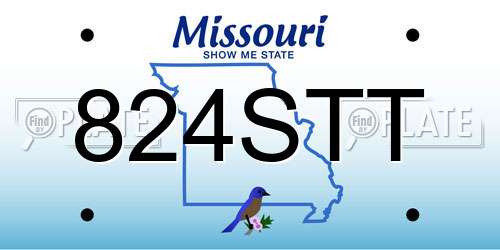 824STT Missouri License Plate