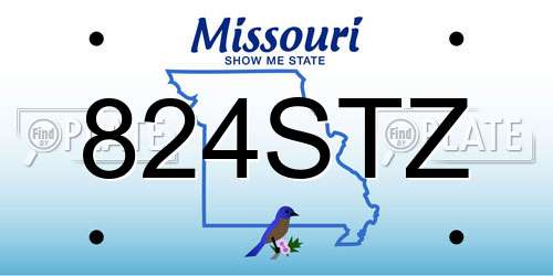 824STZ Missouri License Plate