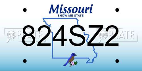 824SZ2 Missouri License Plate