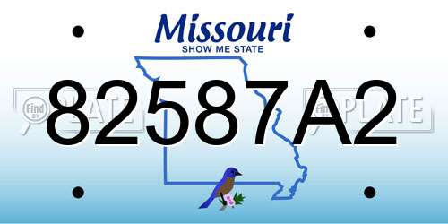 82587A2 Missouri License Plate