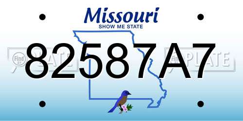 82587A7 Missouri License Plate