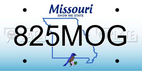 825MOG Missouri License Plate