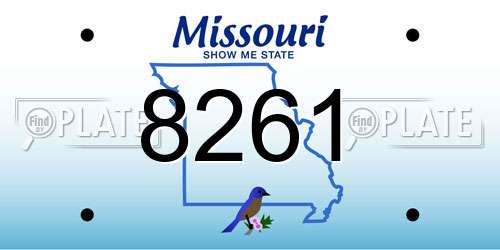 8261 Missouri License Plate