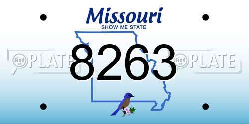 8263 Missouri License Plate