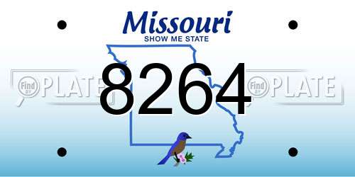8264 Missouri License Plate