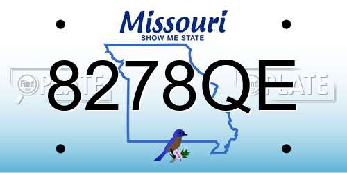 8278QE Missouri License Plate