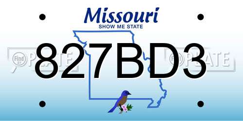 827BD3 Missouri License Plate