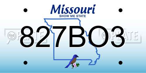 827BO3 Missouri License Plate