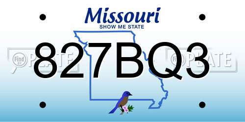 827BQ3 Missouri License Plate
