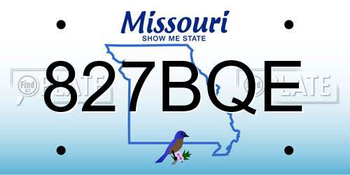 827BQE Missouri License Plate
