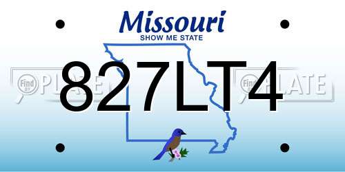 827LT4 Missouri License Plate