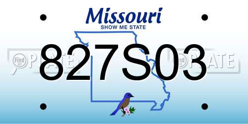 827S03 Missouri License Plate