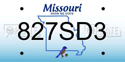 827SD3 Missouri License Plate