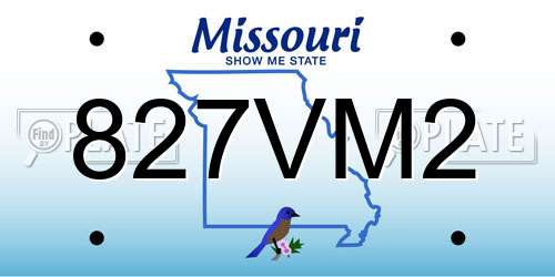 827VM2 Missouri License Plate