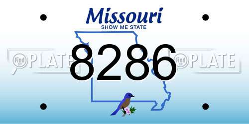 8286 Missouri License Plate