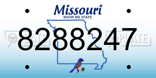 8288247 Missouri License Plate