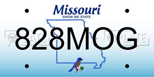 828MOG Missouri License Plate