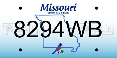 8294WB Missouri License Plate