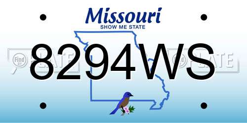 8294WS Missouri License Plate
