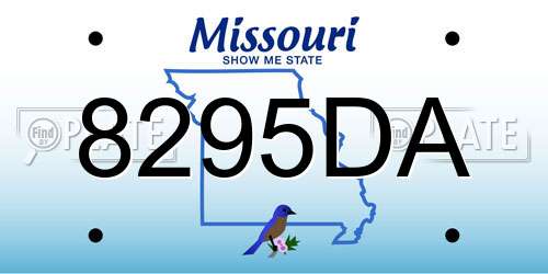 8295DA Missouri License Plate