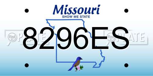 8296ES Missouri License Plate