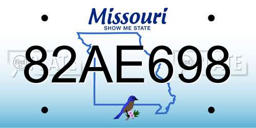 82AE698 Missouri License Plate
