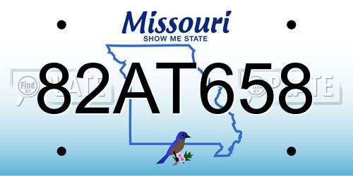 82AT658 Missouri License Plate