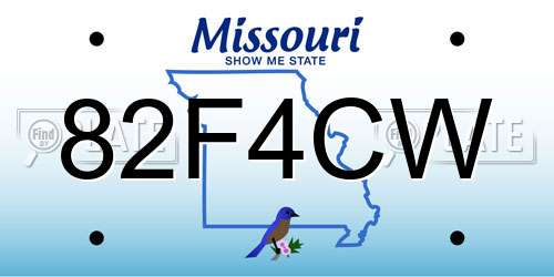 82F4CW Missouri License Plate
