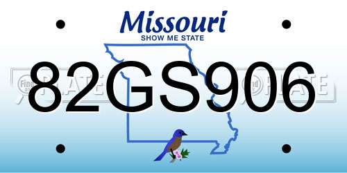 82GS906 Missouri License Plate