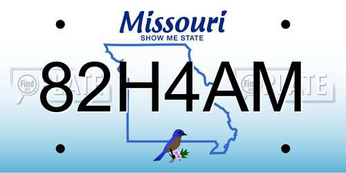 82H4AM Missouri License Plate