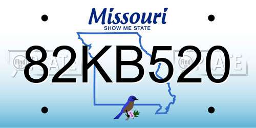 82KB520 Missouri License Plate