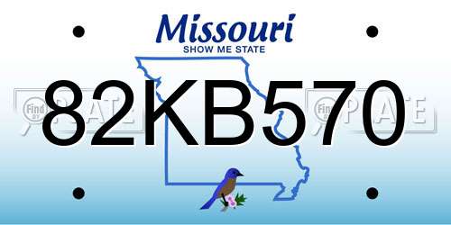 82KB570 Missouri License Plate