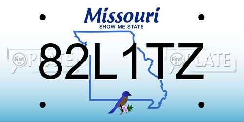 82L1TZ Missouri License Plate