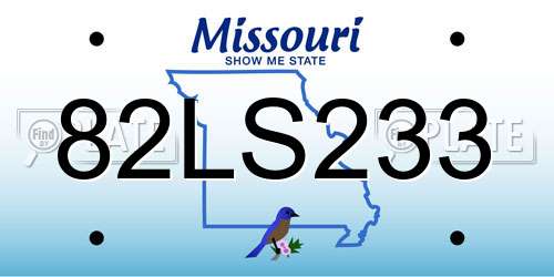 82LS233 Missouri License Plate