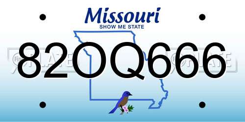 82OQ666 Missouri License Plate