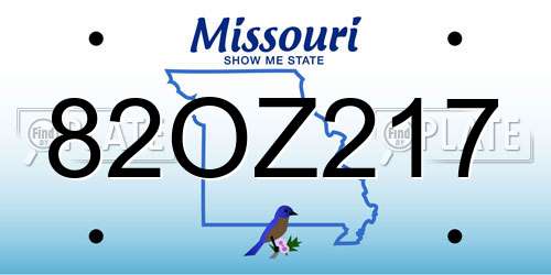 82OZ217 Missouri License Plate